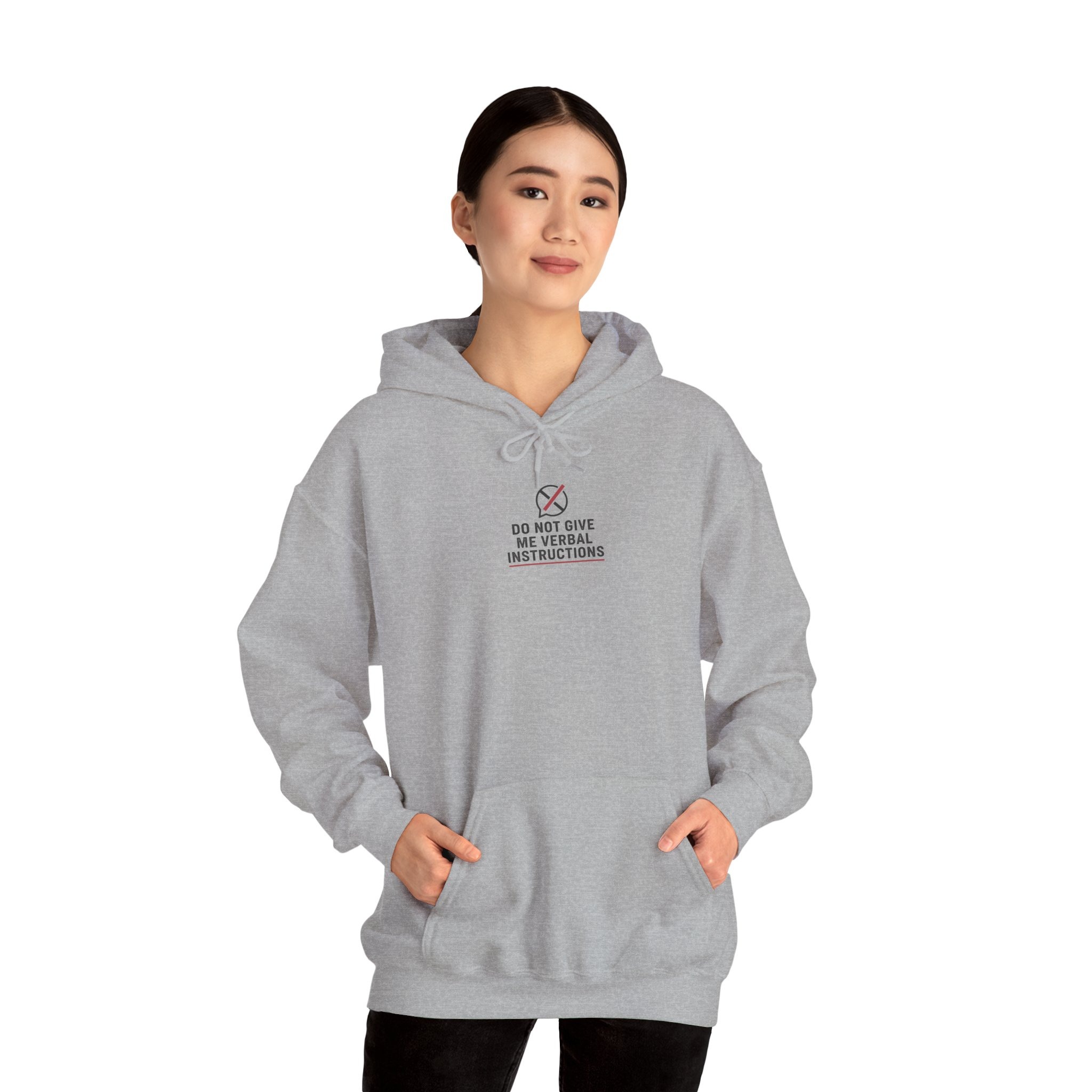Hoodie — Minimalist 'Do Not Give Me Verbal Instructions' – Bild 9
