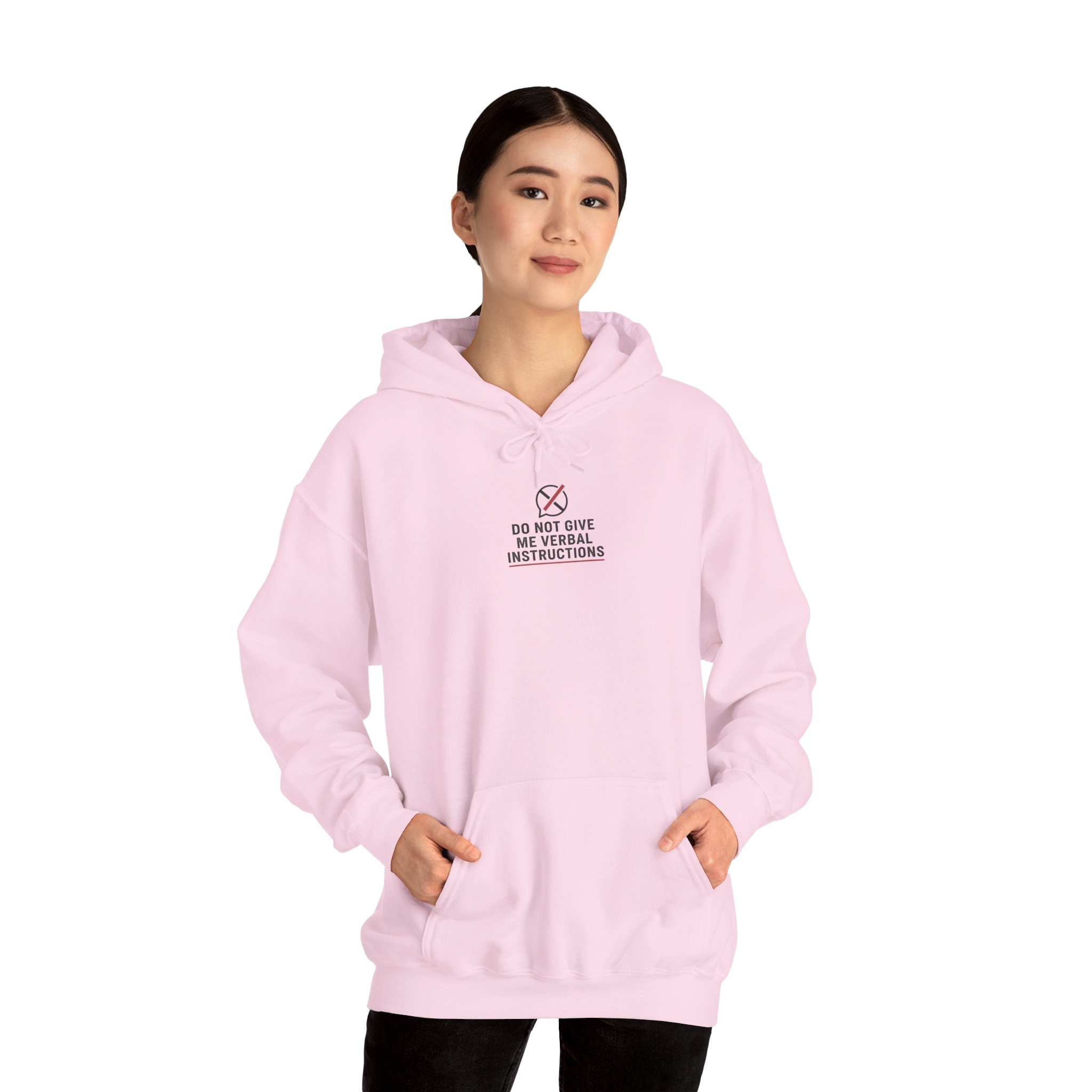 Hoodie — Minimalist 'Do Not Give Me Verbal Instructions' – Bild 15
