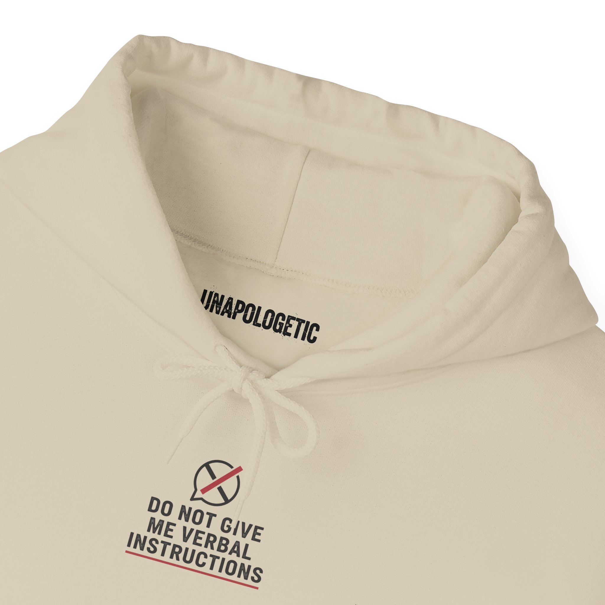 Hoodie — Minimalist 'Do Not Give Me Verbal Instructions' – Bild 4