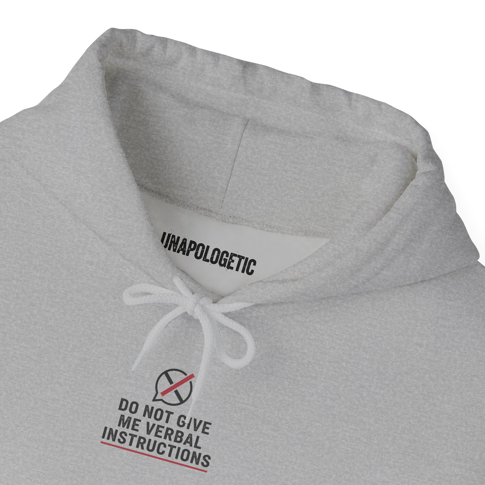 Hoodie — Minimalist 'Do Not Give Me Verbal Instructions' – Bild 7