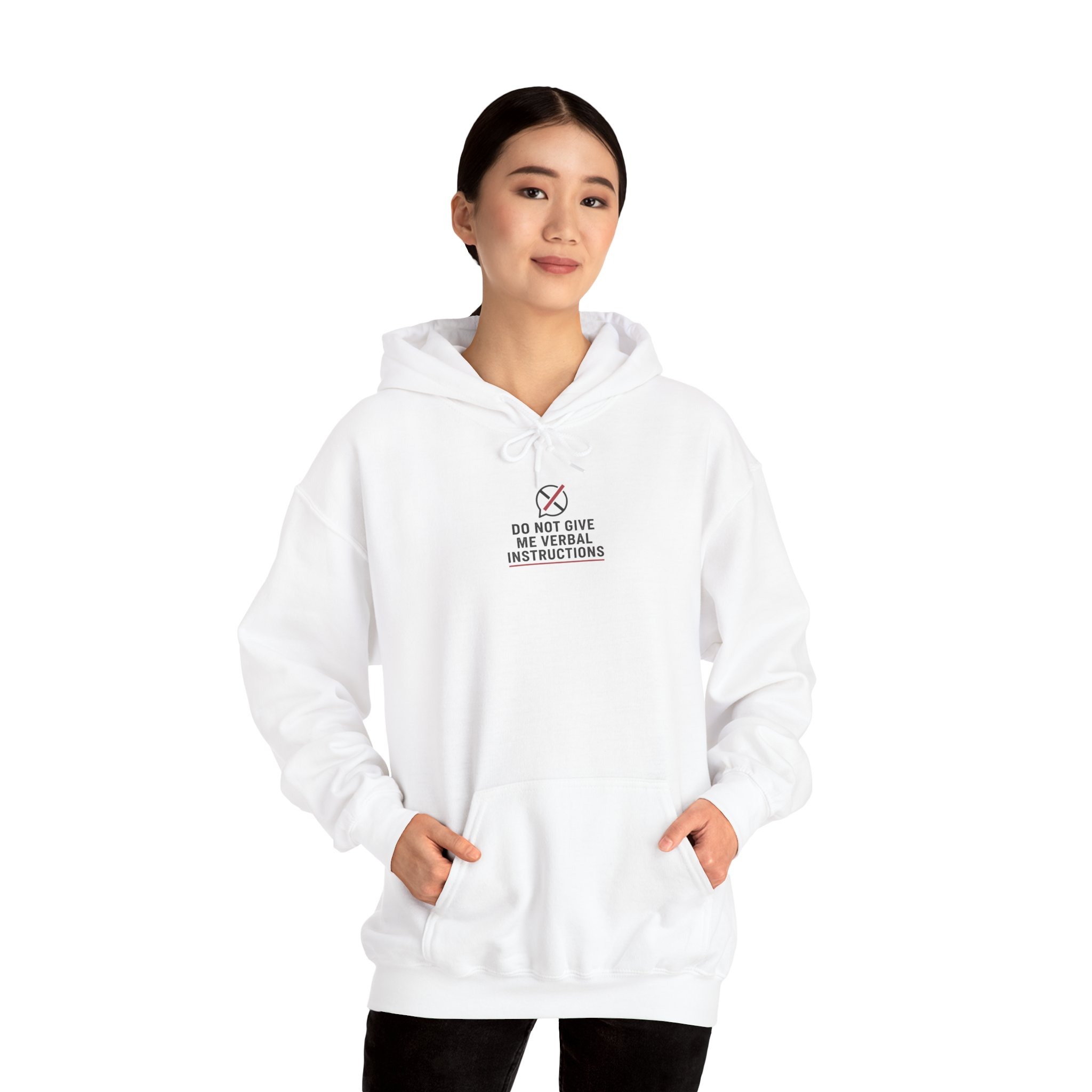 Hoodie — Minimalist 'Do Not Give Me Verbal Instructions' – Bild 3