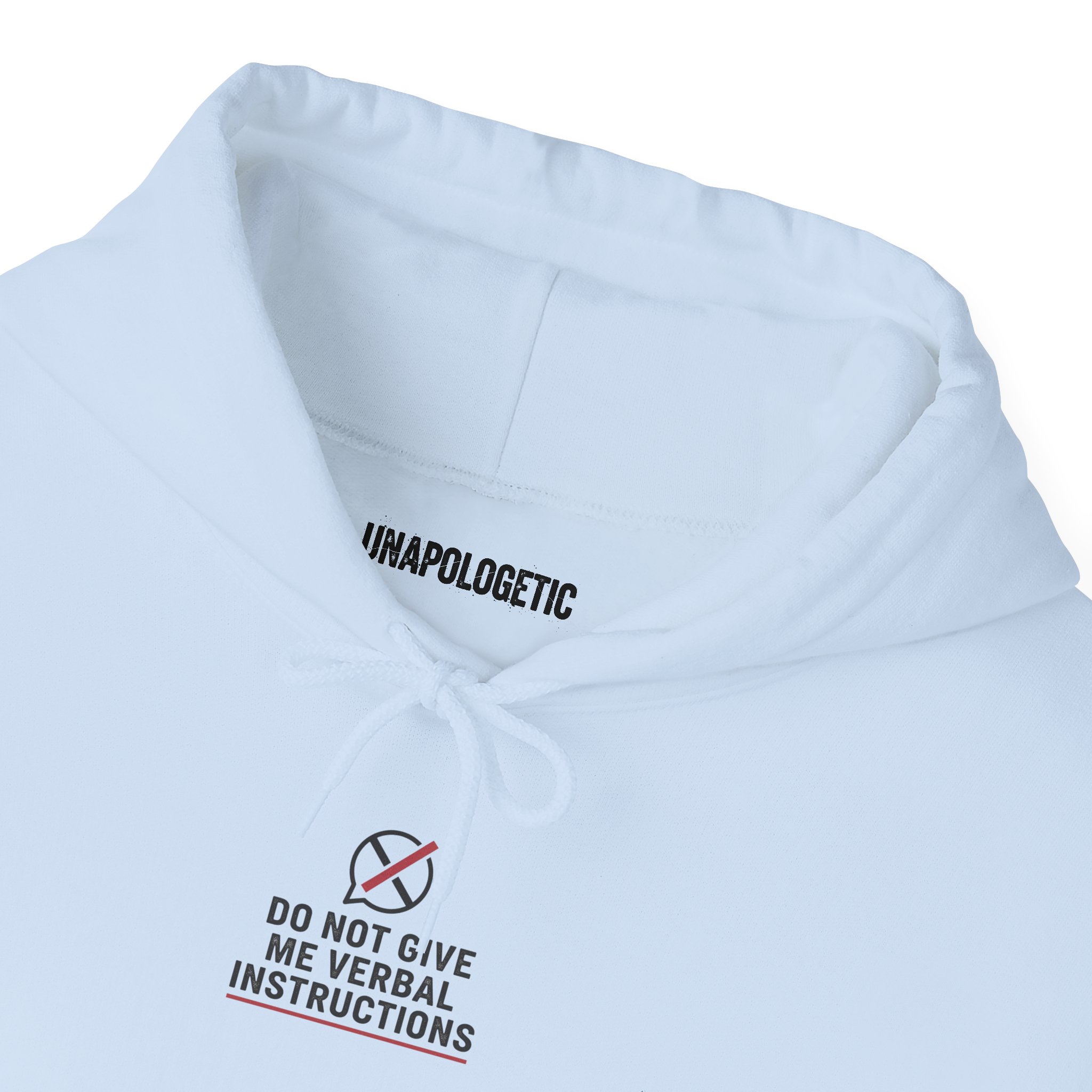 Hoodie — Minimalist 'Do Not Give Me Verbal Instructions' – Bild 10