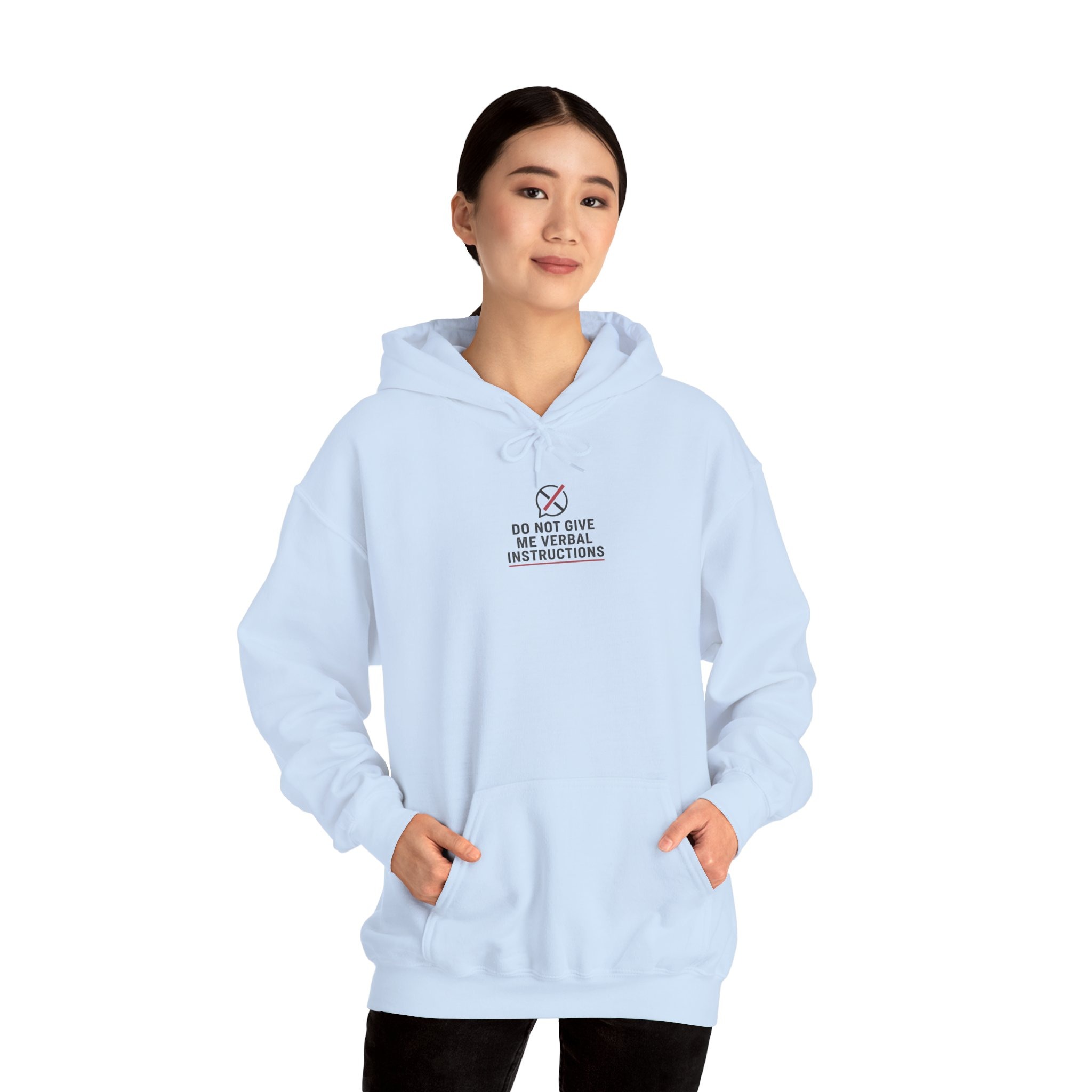 Hoodie — Minimalist 'Do Not Give Me Verbal Instructions' – Bild 12